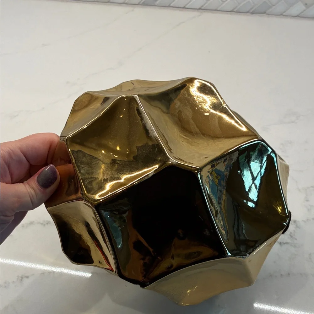 Z Gallerie Metallic Gold Geometric Vase